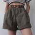 Retro high waisted workwear shorts HF3007-02-02