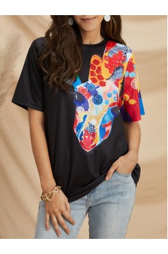 Women's retro printed trendy tops HF1212-02-01