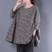 fine cotton blended blouses oversized Casual Round Neck Long Sleeve Spring Lattice Shirt